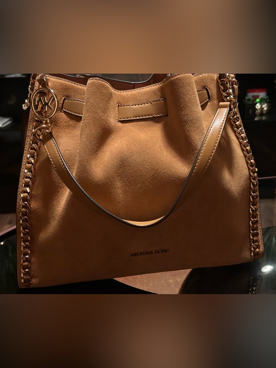 MICHAEL Michael Kors Handbags - Mina Large Suede Chain Shoulder Bag